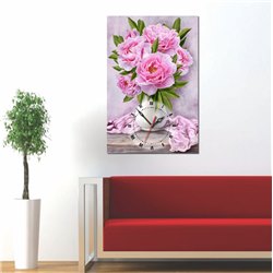 Đồng hồ tranh Hoa Mẫu đơn 1T4060-36