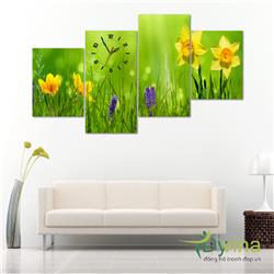 Đồng Hồ Tranh Dyvina 4T-44 Hoa cỏ mùa xuân