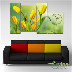 Đồng Hồ Tranh Dyvina 4T-41 tulip vang